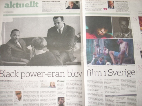 "L'ère du Black Power devient un film en Suède", article paru dans Svenska Dagbladet, 2/04/11